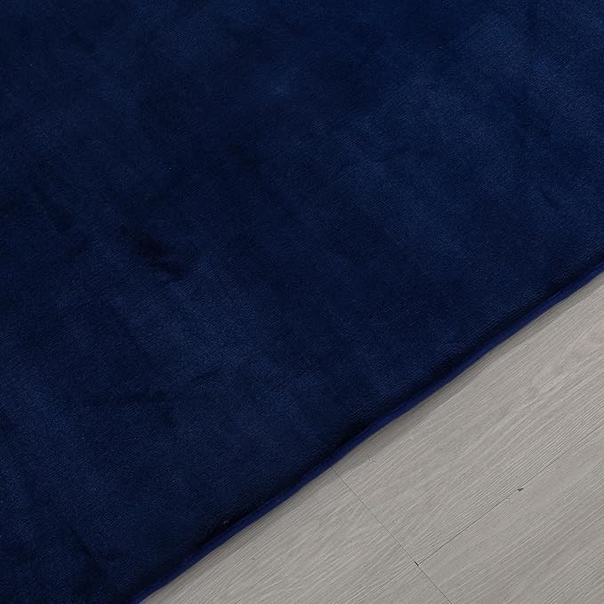 BALAPET Thick Memory Foam 50x50 Play Mat for Playpen, Super Soft Velvet Portable Baby Playpen Mat for Kids Toddler Crawling and Play, Non-Slip Bottom Playmat, Navy Blue