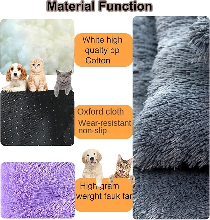 Dog Crate Mat, Dog Bed for Large Dogs, Comfy Fluffy Kennel Pad Anti-Slip for Dog beds & Furniture, Quilted Dog Bed for Pets for Medium/Small Dogs Cats (Color : Purple, Size : 20x14.9)
