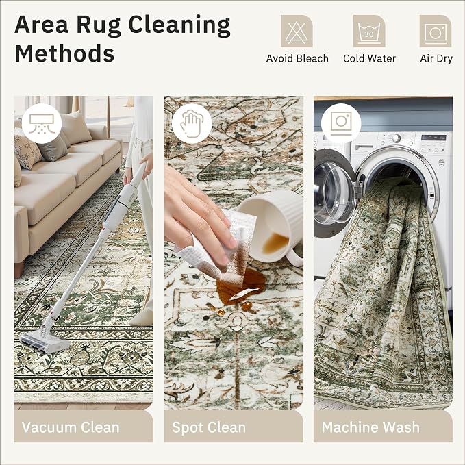 Soalmost Washable Area Rug 8x10, Large Soft Rugs
