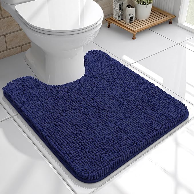 OLANLY Toilet Rugs U-Shaped 20x20, Extra Soft Absorbent Chenille Contour