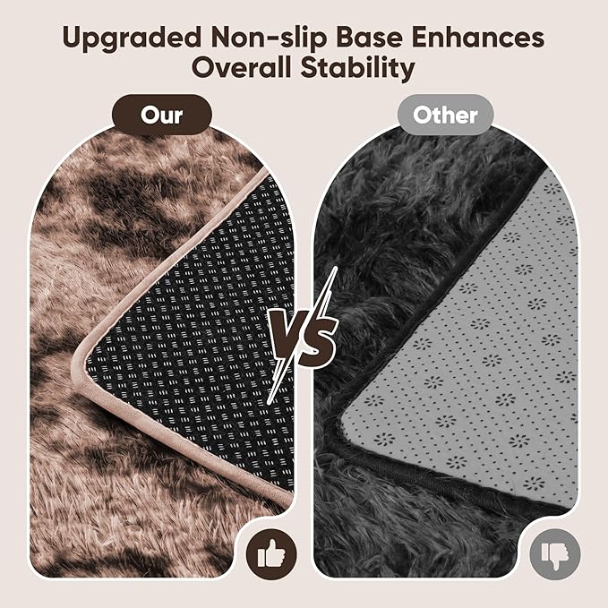8x10 Area Rugs for Living Room Bedroom:Soft Fluffy Shag Upgrade Non-Slip High