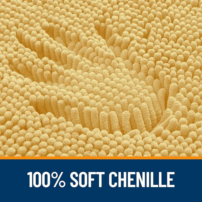 OLANLY Bathroom Rugs 32x20, Extra Soft Absorbent Chenille Bath Rugs, Rubber