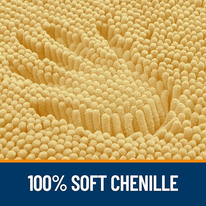 OLANLY Bathroom Rugs 35x24, Extra Soft Absorbent Chenille Bath Rugs, Rubber