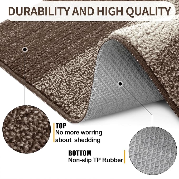 Kitinjoy Indoor Outdoor Door Mat, 47x24 Non-Slip Absorbent Dirt Trapper