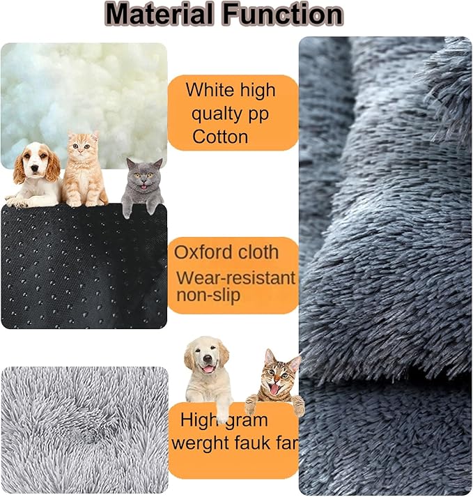 Dog Crate Mat, Dog Bed for Large Dogs, Comfy Fluffy Kennel Pad Anti-Slip for Dog beds & Furniture, Quilted Dog Bed for Pets for Medium/Small Dogs Cats (Color : Gray 2, Size : 30x21)