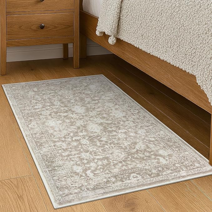 KILOCOCO Small Area Rug 2x3 Entryway Rugs Printed Vintage Floral Washable Rug