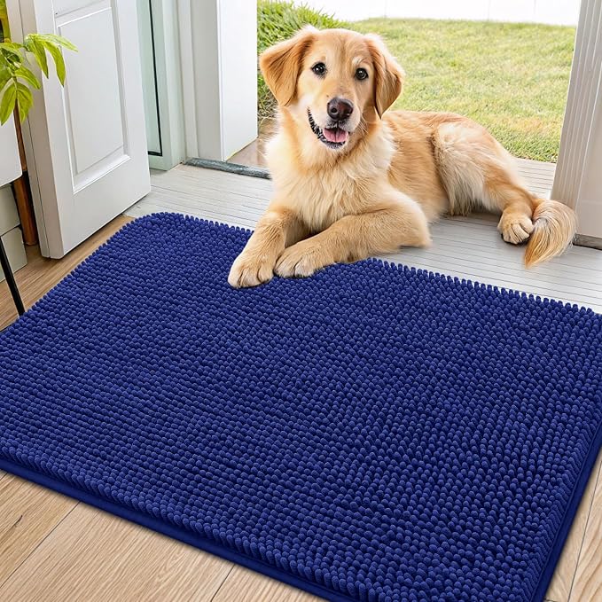 Smiry Dog Door Mat for Muddy Paws 36x24, Absorbent Dirt Trapper, Non-Slip