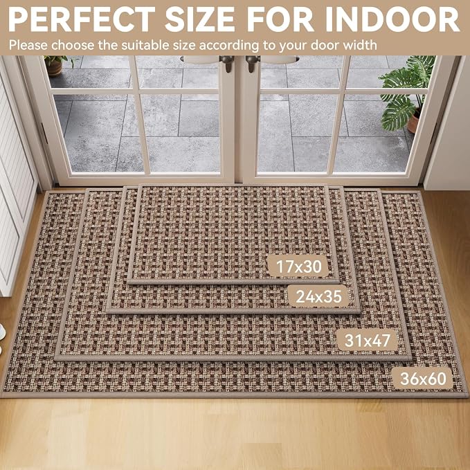 YDKGL Door Mat 31x47, Dirt Resistant and Absorbent, Non-Slip Rubber Backing