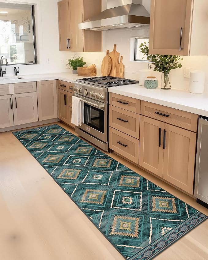 BESTSWEETIE Area Rug 2x8 Rug Machine Washable Non-Slip Low Pile Print Pattern