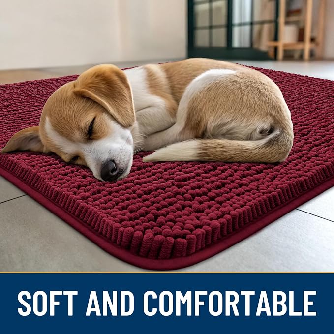 Smiry Dog Door Mat for Muddy Paws 59x24, Absorbent Dirt Trapper, Non-Slip