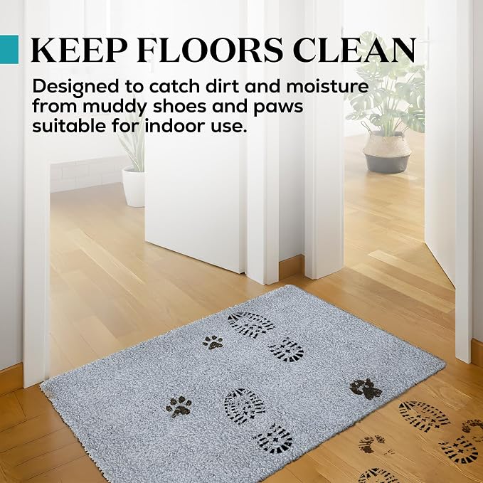 Premium Microfiber Indoor Door Mat – 36"x60" Washable Entry Mat, Waterproof