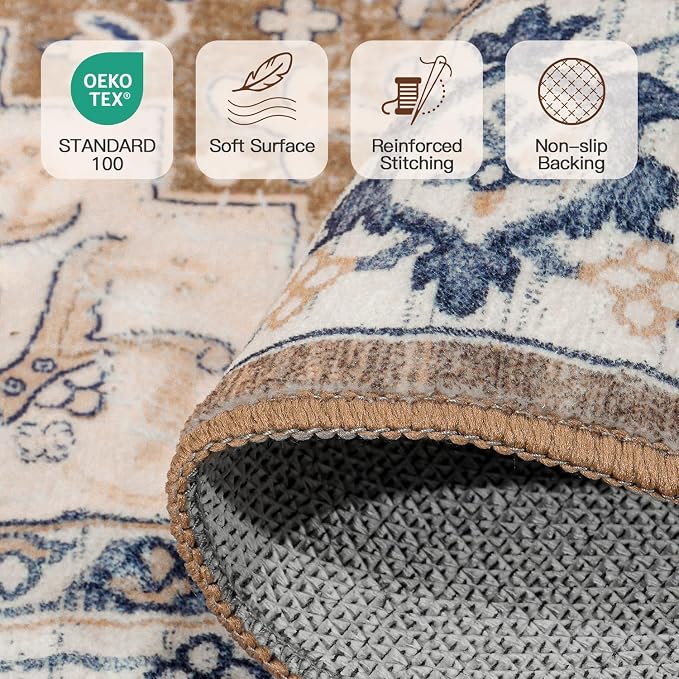 Lofus 2'6"x14' Runner Rug for Hallways, Washable Kitchen Rugs, Non-Slip Rugs