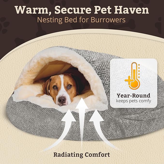 Snoozer Luxury Microsuede Cozy Cave Pet Bed, Show Dog Collection, Small, Palmer Dove