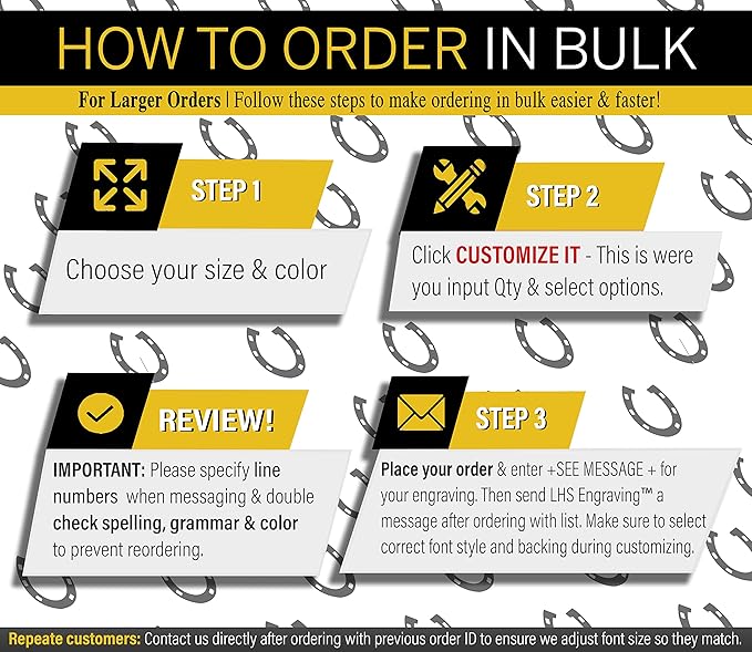 Horse Stall Name Plate, 2x12 Personalized Stall Signs, UV Protected, All Weather Adhesive, Hanging, Mounting or Other, Red Plastic Yellow Letters - Made in USA - B22