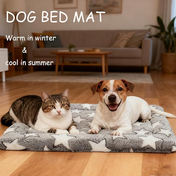 Dog Bed Mat 4 Pcs - Reversible Dog Crate Bed Mats, Soft & Breathable Kennel Pad, Durable Crate Bed for Dogs & Cats