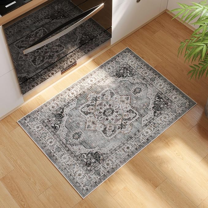 Rugcomf Vintage Medallion Rugs for Entryway 2'x3'