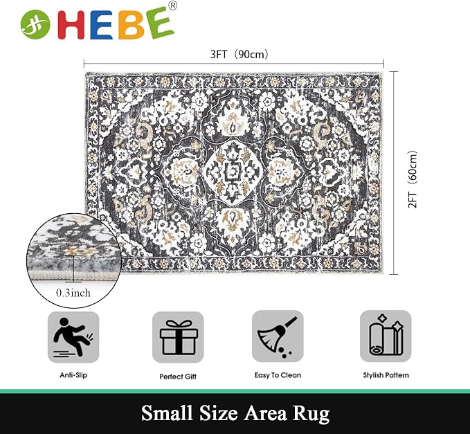 HEBE Washable Area Rug
