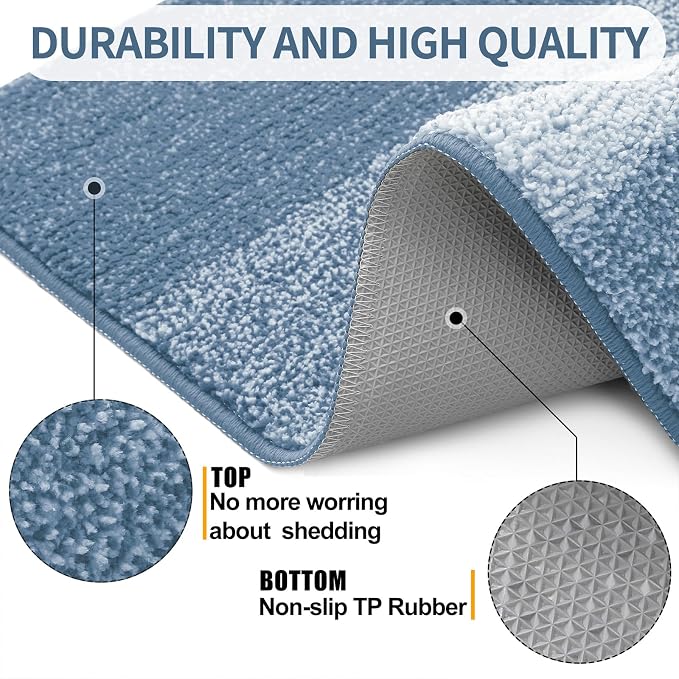 Kitinjoy Indoor Outdoor Door Mat, 59x36 Non-Slip Absorbent Dirt Trapper