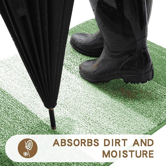 Kitinjoy Indoor Outdoor Door Mat, 30x17 Non-Slip Absorbent Dirt Trapper