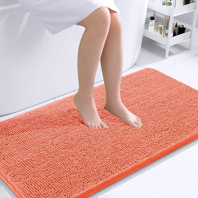OLANLY Bathroom Runner Rugs 44x24, Extra Soft Absorbent Chenille Bath Rugs