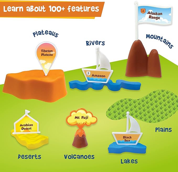 Imagimake Mapology Physical Features | World Map for Kids | 3D Puzzles for Ages 8-10 | Educational Toys for Kids 8-12 | Gifts for Boys & Girls 8-12 | Building Toys Gift for Birthday and Christmas