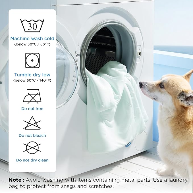 Bedsure Cooling Blanket for Large Dogs with Breathable Air-Core Fill Q-MAX>0.4 - Lightweight Pet Cat Throw Cold Blanket Washable for Summer，Soft Dog Cooling Mat for Couch Bed, Pale Jade, 50x60