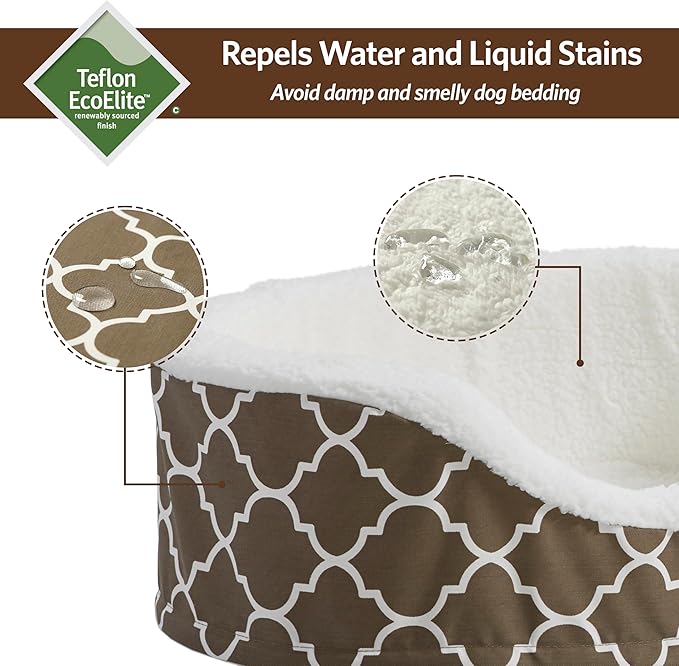 MidWest Homes for Pets Orthoperdic Egg-Crate Nesting Pet Bed w/ Teflon Fabric Protector, Small Brown