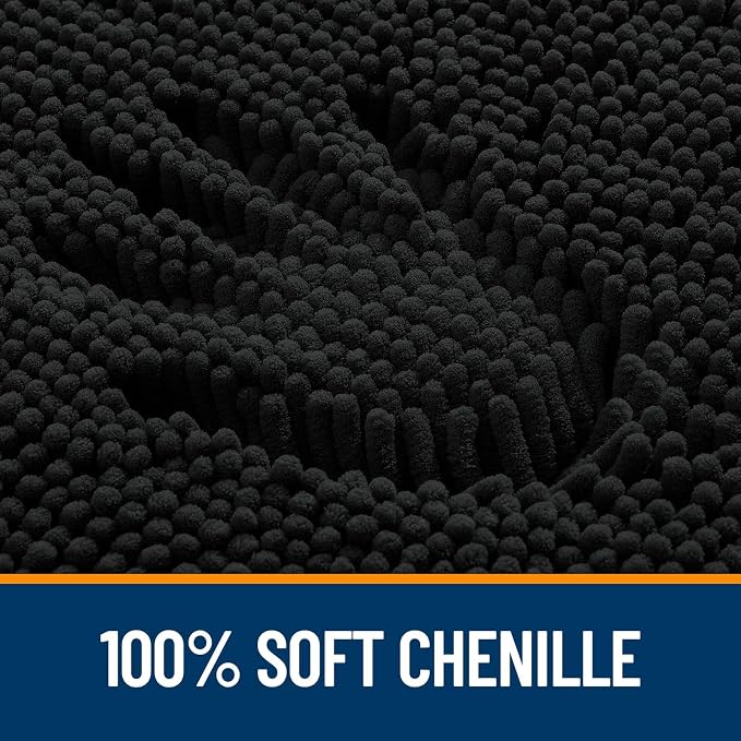 OLANLY Toilet Rugs U-Shaped 24x24, Extra Soft Absorbent Chenille Contour