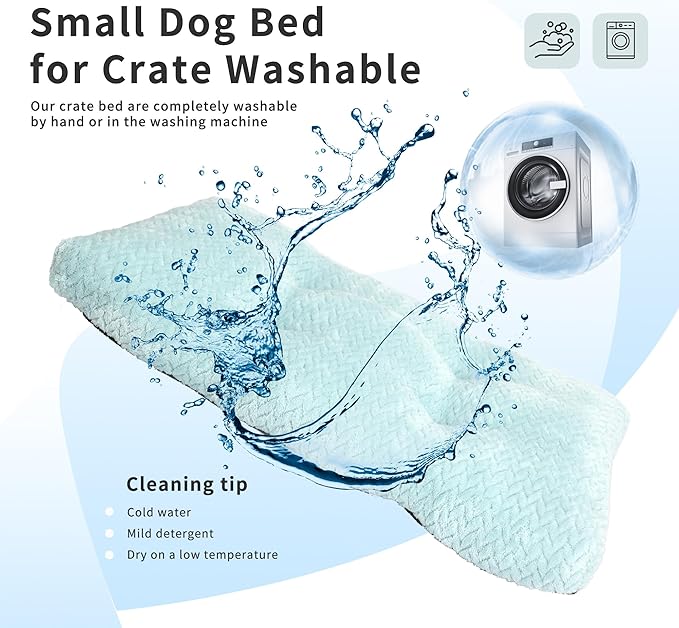 Dog Bed for Small Dogs Crate Washable 22 inch Dog Mats for Sleeping,Up to 15 lbs Soft and Fluffy Sage Green S