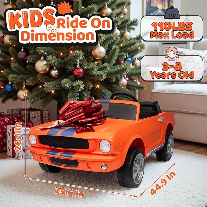 24V 2 Seater Ride on Toys, Licensed Shelby Cobra Kids Power Car Wheeler Ride On Toy w/ 2WD/4WD Switchable, Remote Control, 19" Spacious Seat, 4 Spring Suspension, Music, Bluetooth