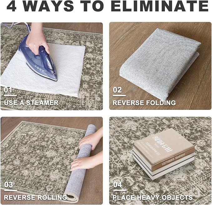 KILOCOCO Hallway Runner 2x6 Rug Runner Printed Vintage Floral Washable Kitchen