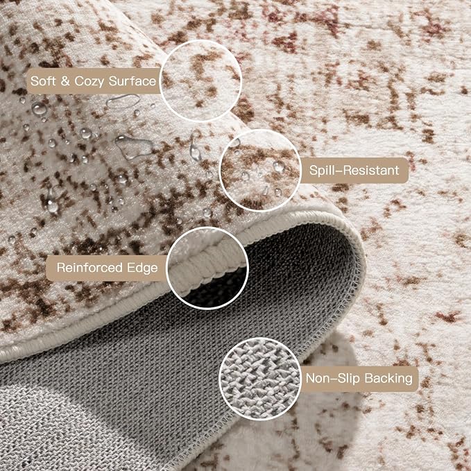 Lofus 5x7 Area Rugs for Living Room, Washable Area Rug, Rugs for Bedroom