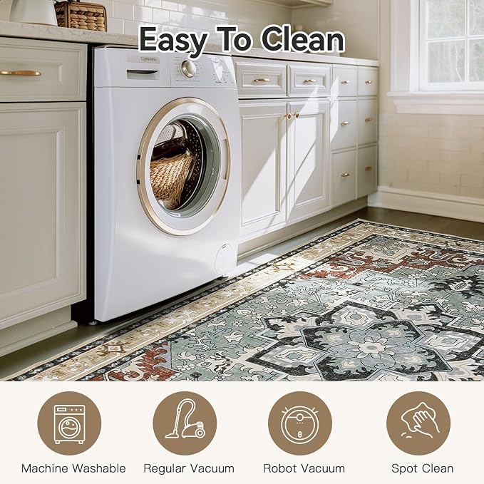 Lofus 5x7 Area Rugs for Living Room and Bedroom, Machine Washable Rug for