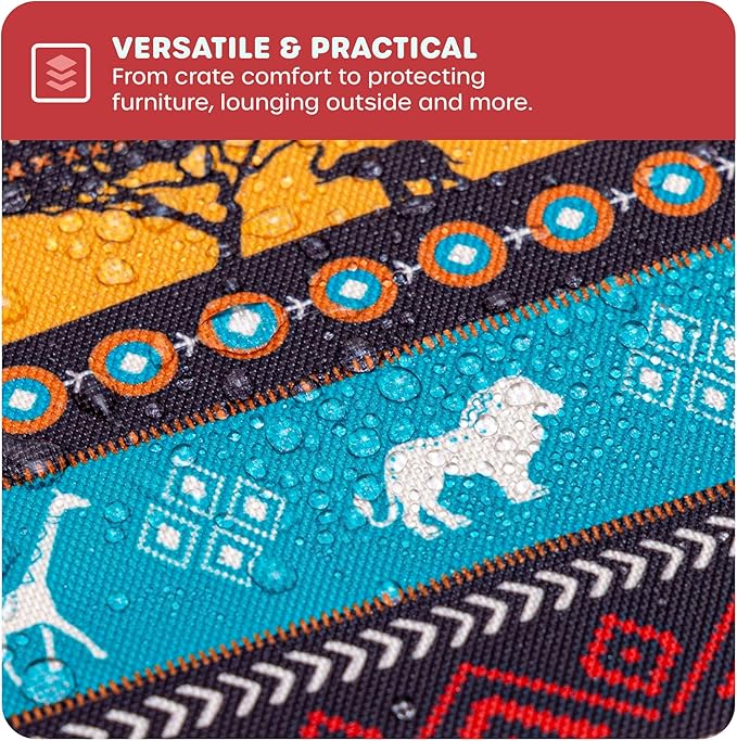 Downtown Pet Supply Dog Crate Pad, 29" x 20" - Waterproof, Ripstop Nylon Dog Crate Mat Chew Proof and Machine Washable - Kalahari - M