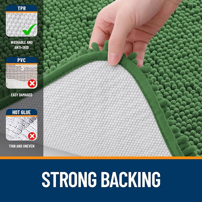 OLANLY Large Bathroom Rugs 70x46, Extra Soft Absorbent Chenille Bath Rugs