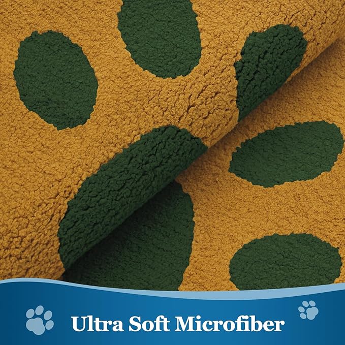 Buganda Dog Door Mat for Muddy Paws, Absorbent Dirt Trapper Washable Indoor Doormats, Non Slip Low-Profile Mud Mat for Dogs, Front Entrance Doormat for Inside Floor (30x20 Inches, Yellow and Green)