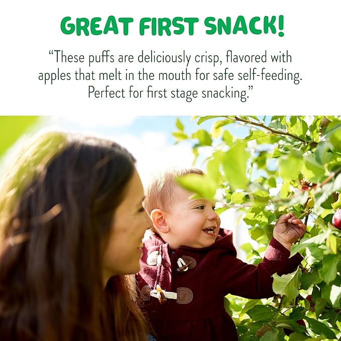 Little Bellies Organic Apple & Cinnamon Puffs Baby Snack (Pack of 18 x 0.42 oz Individual Packs)
