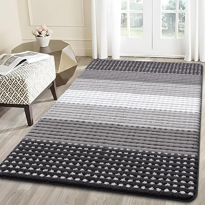 Kitinjoy Indoor Outdoor Door Mat, 59x36 Non-Slip Absorbent Dirt Trapper