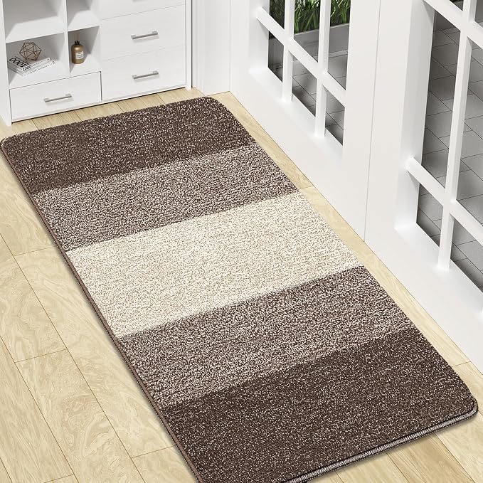 Kitinjoy Indoor Outdoor Door Mat, 47x20 Non-Slip Absorbent Dirt Trapper