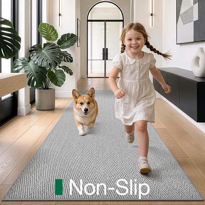 LUMI Ultra Thin Runner Rug for Hallway 2.7'x8', Non-Slip Entryway Rug