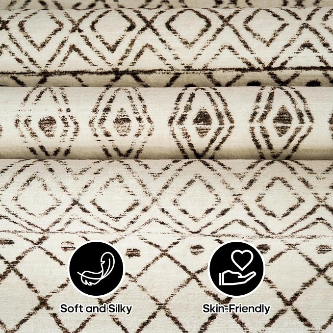 3x6 Washable Kitchen Runner Rug: Non Slip Moroccan Hallway Runners