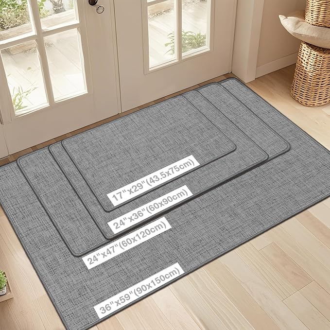 LEKEEPGO Ultra Thin Indoor Door Mat 24"x47", Low-Profile Door Mat Indoor