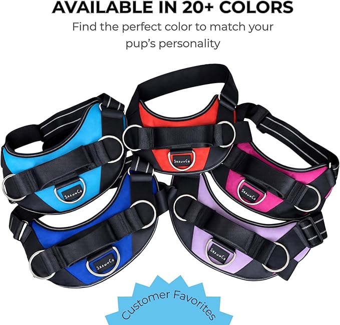 ShawnCo Essential Dog Harness, No-Pull Pet Vest with 3 Leash Clips, No Choke, Reflective, Adjustable and Padded, for Easy Walking and Training for Small, Medium and Large Dogs (White Marble, S)