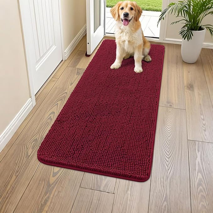 Smiry Dog Door Mat for Muddy Paws 59x24, Absorbent Dirt Trapper, Non-Slip