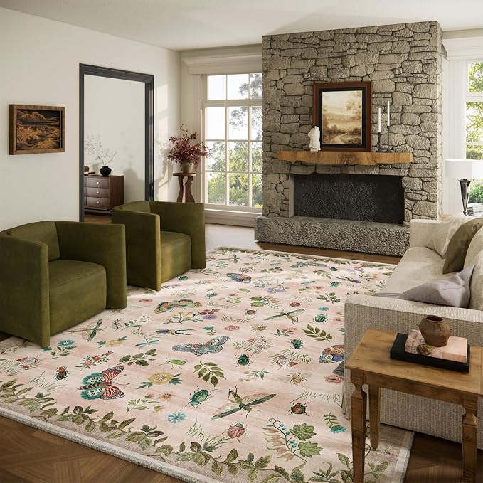 Machine Washable Rugs for Living Room: 9x12 Area Rugs Vintage Rugs Stain