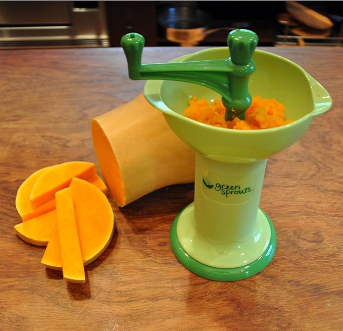 green sprouts Fresh Baby Food Mill - Easily Purees Food for Baby, Separates Seeds & Skins, Compact Size, No Batteries or Electricity Needed, Dishwasher Safe