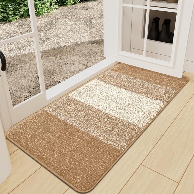 Kitinjoy Indoor Outdoor Door Mat, 47x24 Non-Slip Absorbent Dirt Trapper