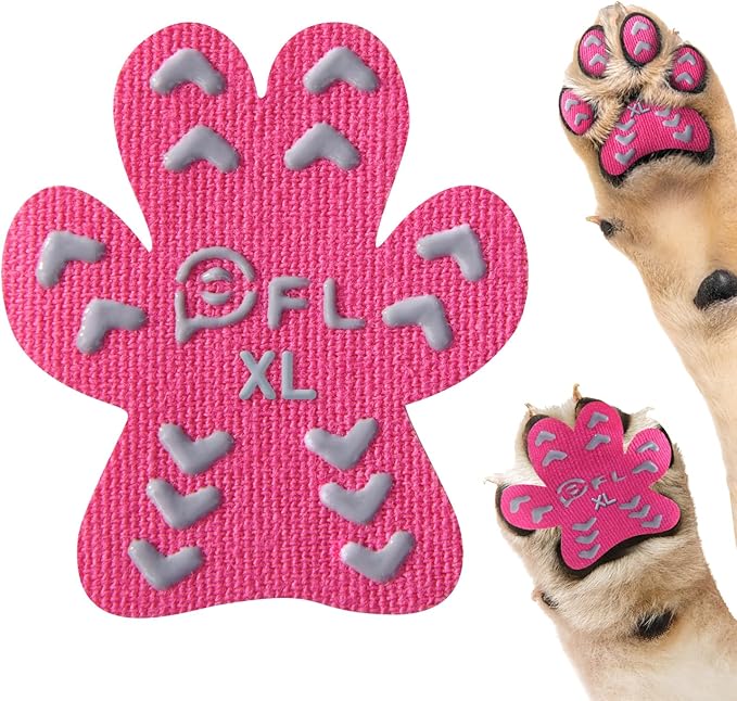 Non-Slip Dog Paw Protector Pads for Senior Dogs, Dog Paw Traction Stickers with Anti-Slip Rubber, Help Dogs Walk on Hardwood Floor, Pink 48pcs, XL for 41-60lbs