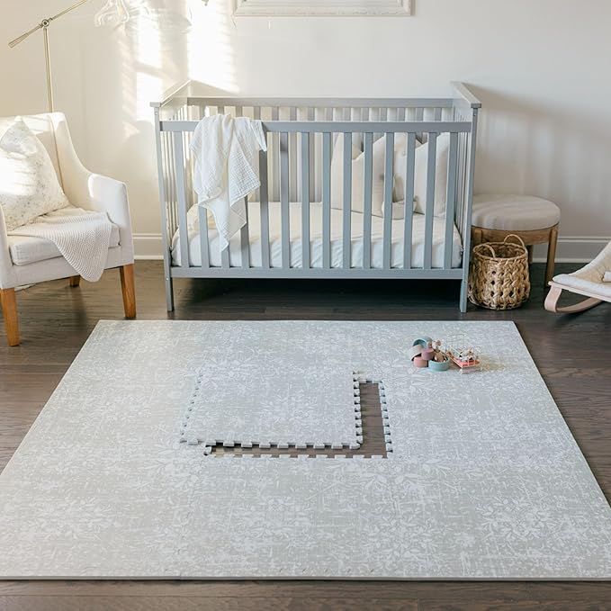 Baby Play Mats for Floor - Eden (6x6ft) - Premium EVA Foam Play Mat for Babies & Toddlers - Perfect for Tummy Time, Crawling, Playroom - Stylish & Comfortable Kids Play Mat