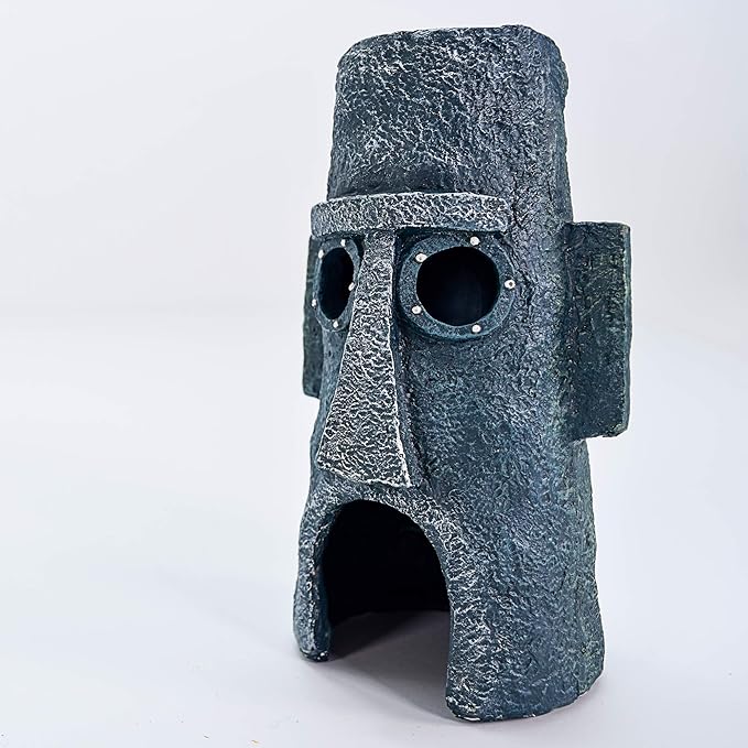 Penn-Plax Spongebob Squarepants Officially Licensed Aquarium Ornament – Squidward’s Easter Island Home – Large